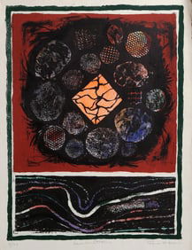 Angelo Ponce de Leon, Reverberations, Hand colored Lithograph on BFK Rives