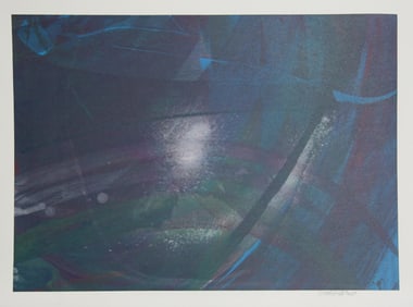 Larry Middlestadt, Blue Abstract II, Monoprint