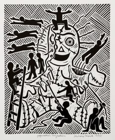 Richard Mock, Population Migration, Linocut on BFK Rives