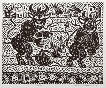 Richard Mock, Kosovo, Linocut on BFK Rives