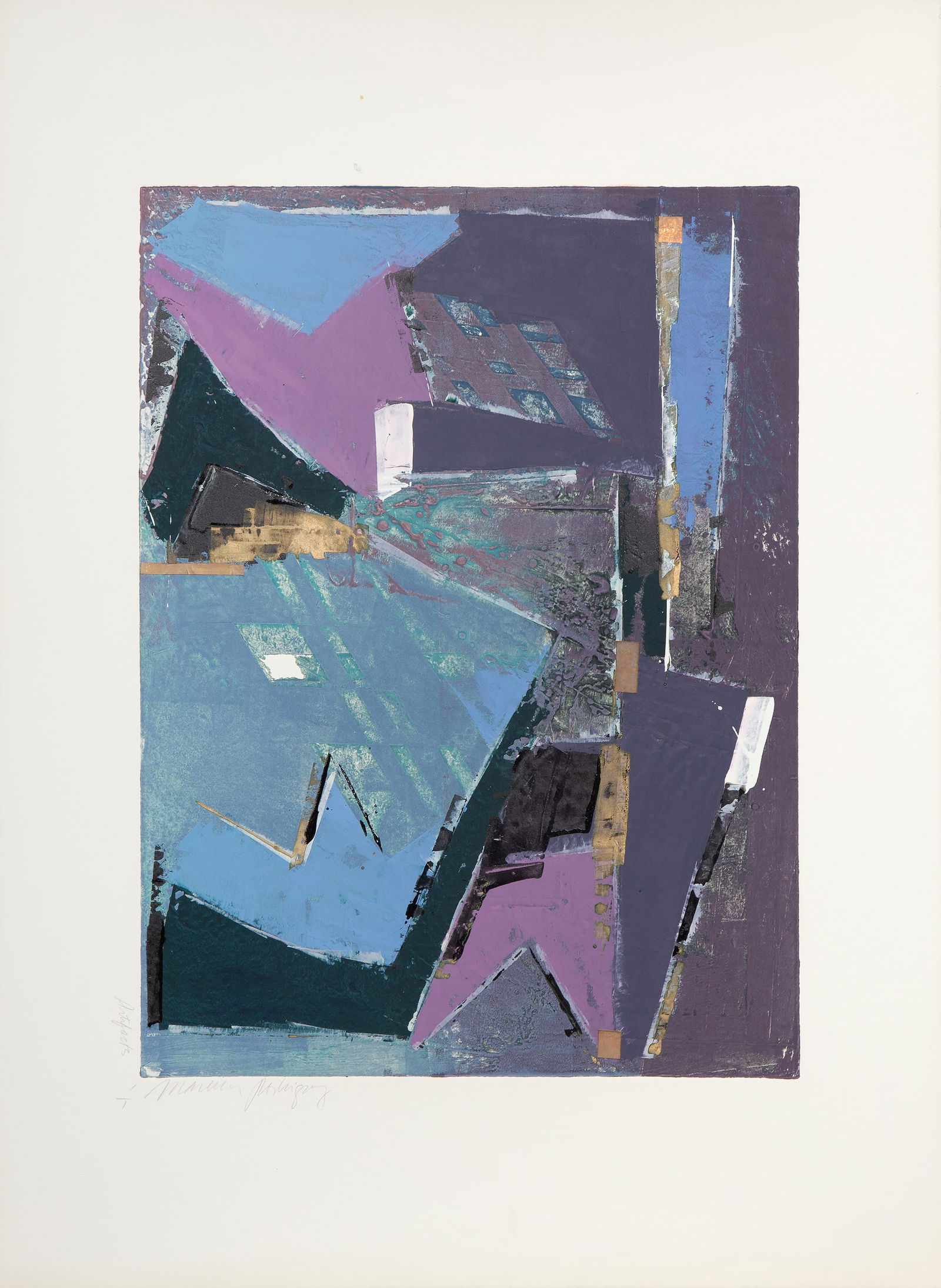 Manuel Rodriguez Jr., Artifacts VI, Monoprint and mixed media on BFK Rives (1 of 4)