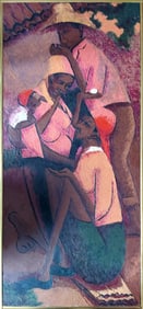 Petion Savain, Family, Oil on Canvas