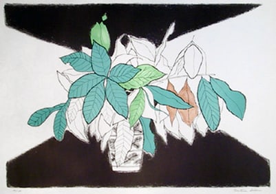 Beatrice Seiden, Vase with Leaves (Green), Screenprint