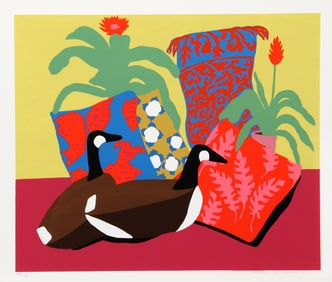 Hunt Slonem, Double Decoy II, Screenprint