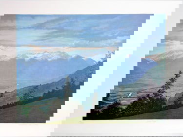 Unknown Artist, Snow Caps, Lithograph