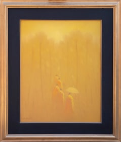 Bui Van Hoan, Walking Monks, Oil on canvas