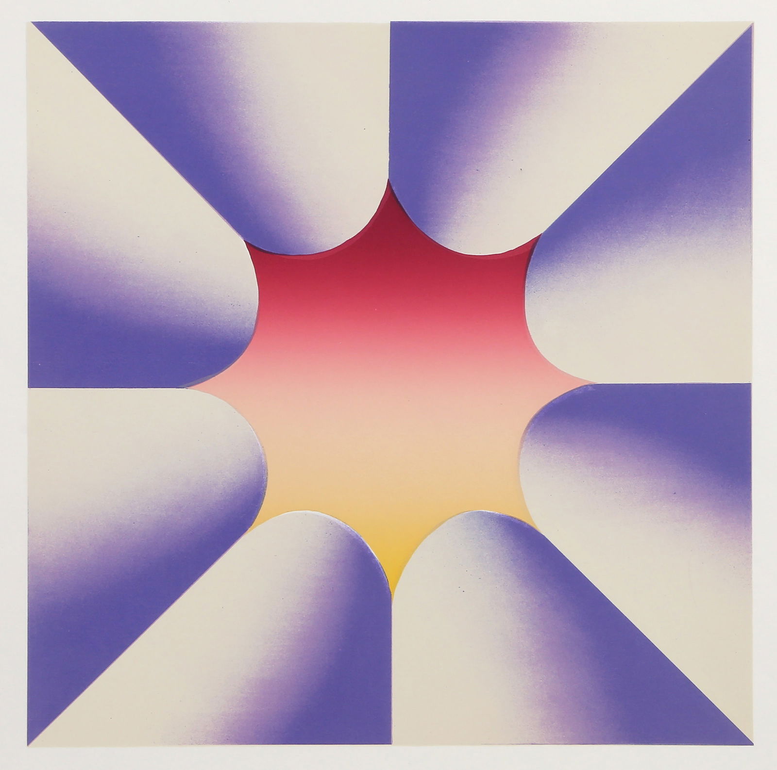 Judy Chicago, Through the Flower 1, Lithograph: Artist: Judy Chicago, American (1939 - ) Title: Through the Flower 1 Year: 1972 Medium: Lithograph on BFK Rives, signed, titled and numbered in pencil Edition: Bon a Tirer Image Size: 15 x 15 inches S