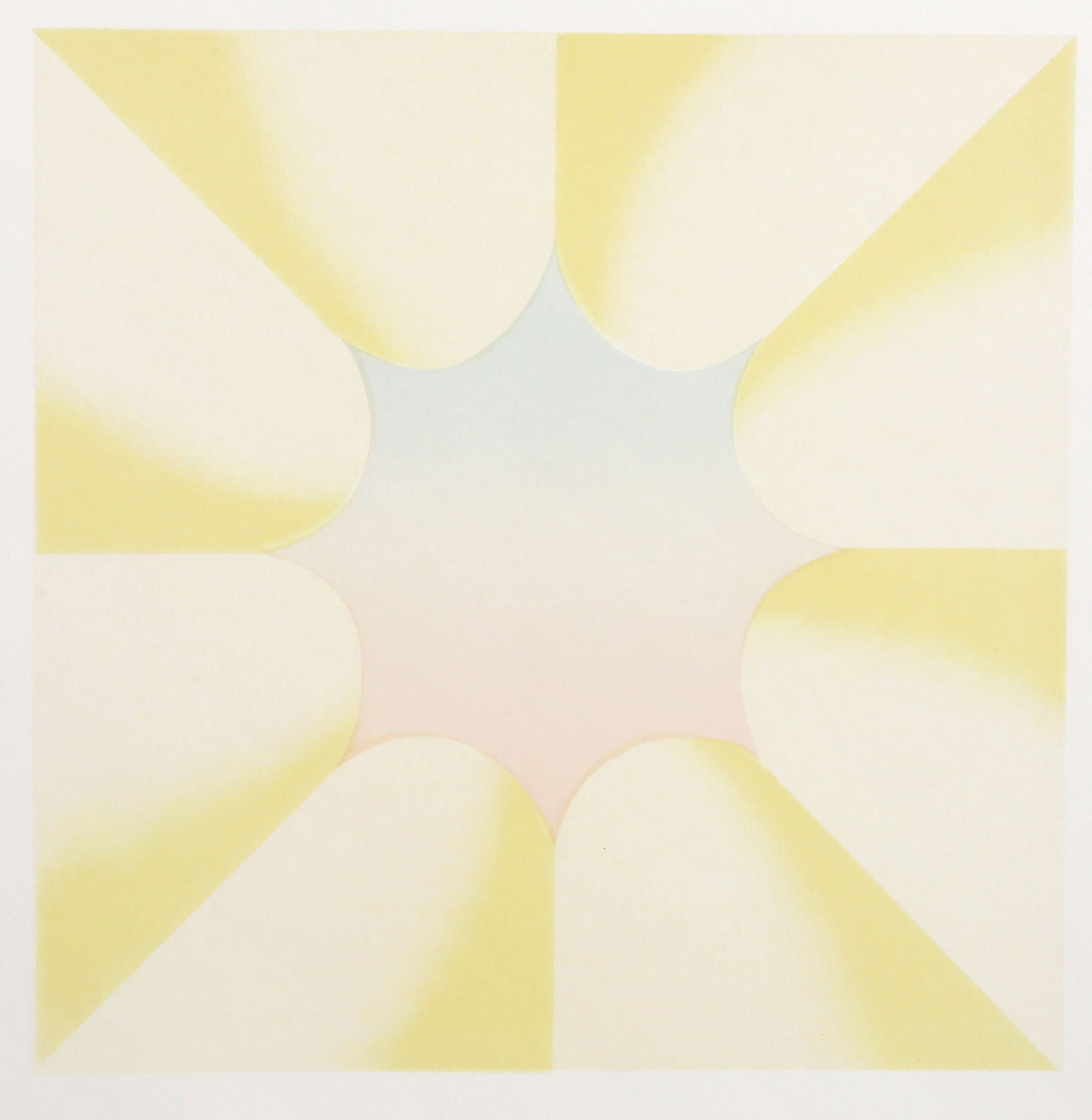 Judy Chicago, Through the Flower Twice, Lithograph: Artist: Judy Chicago, American (1939 - ) Title: Through the Flower Twice Year: 1972 Medium: Lithograph on BFK Rives, signed, titled and numbered in pencil on verso Edition: Bon a Tirer Image Size: 15