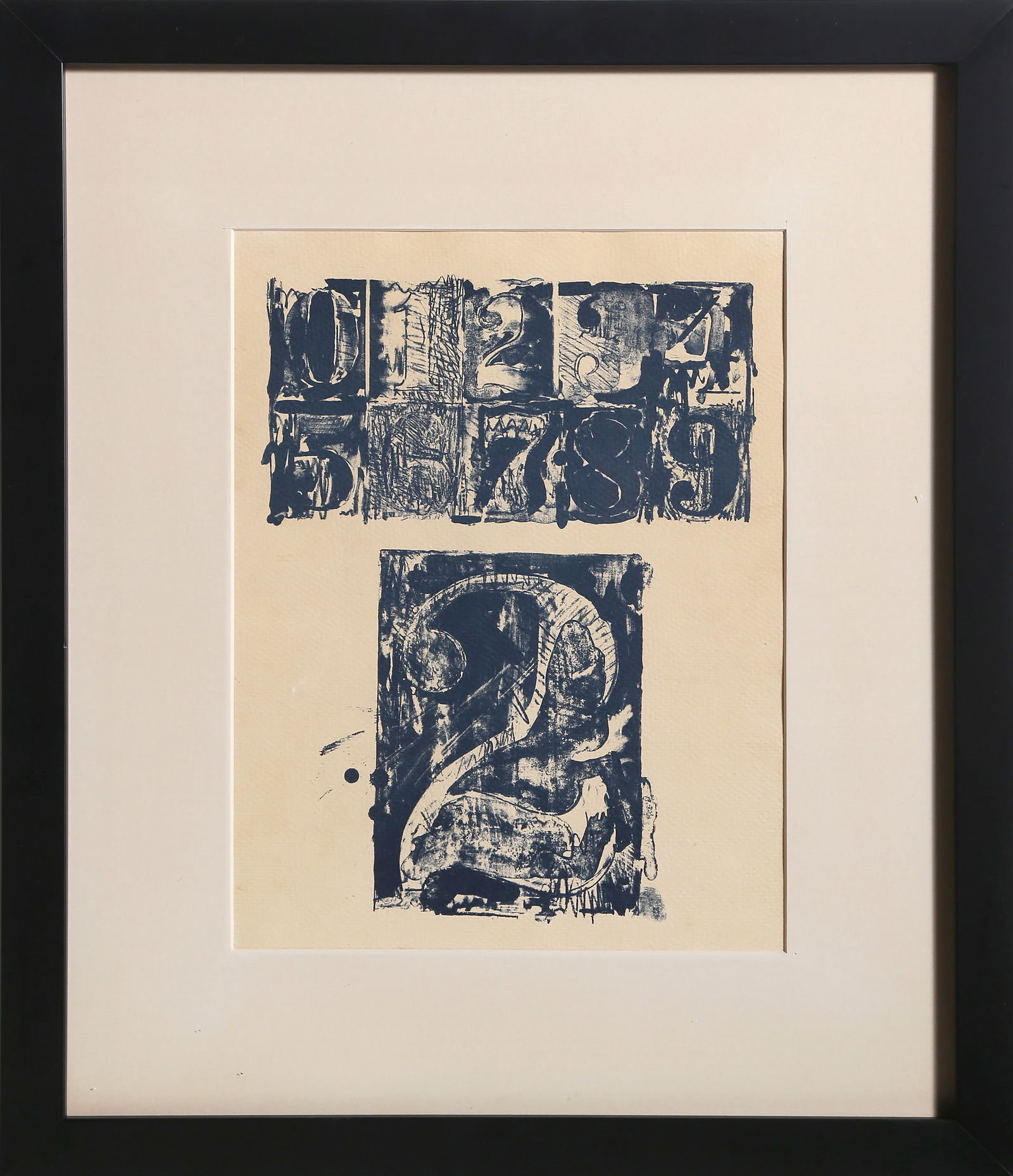 Jasper Johns, 0-9, Number 2, Lithograph: Artist: Jasper Johns, American (1930 - ) Title: 0-9, Number 2 Portfolio: Numbers 0-9 Year: 1963 Medium: Lithograph on Angoumois Paper (unsigned) Size: 13 in. x 9.75 in. (33.02 cm x 24.77 cm) Frame Siz