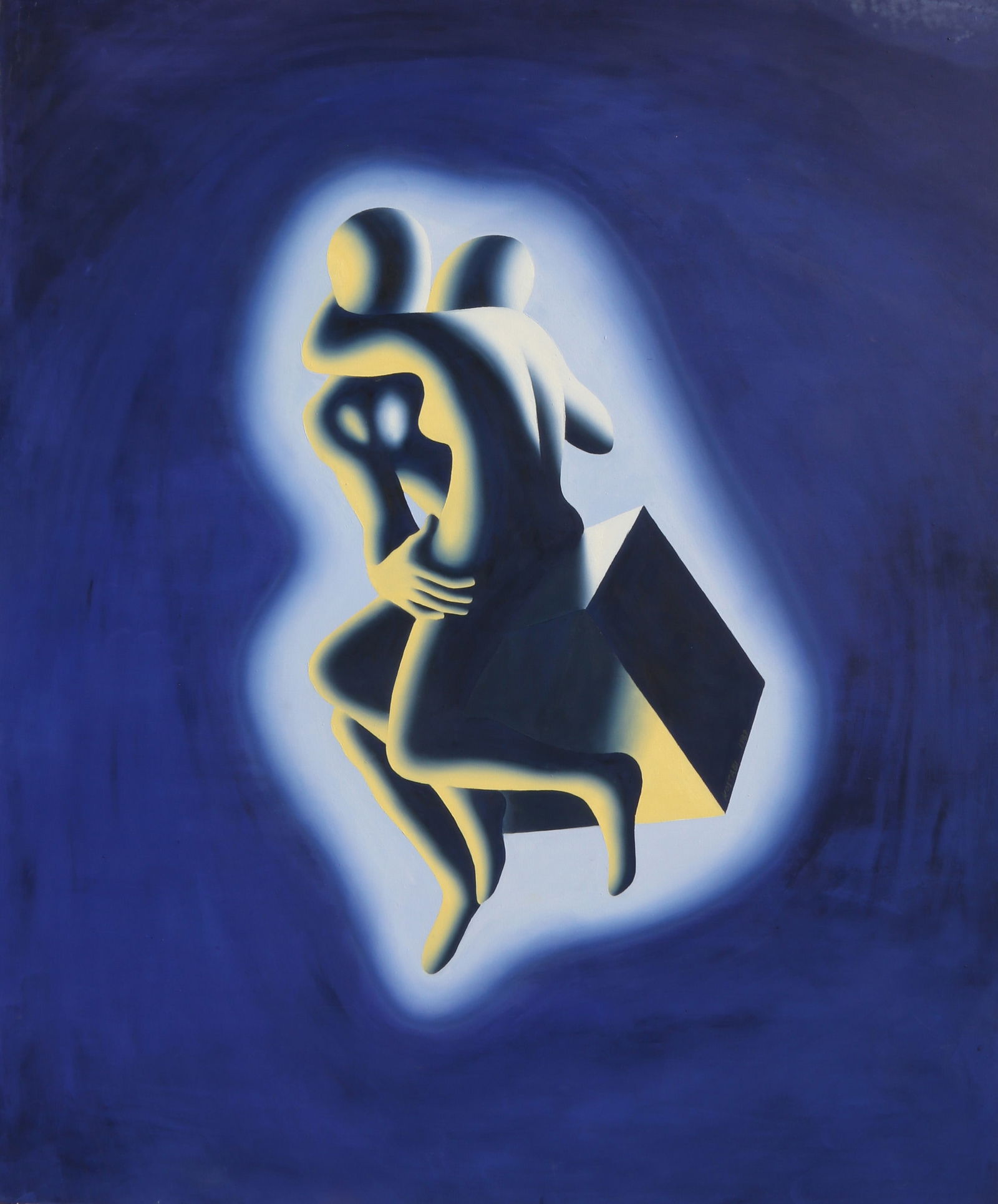 Mark Kostabi, The Pause that Refreshes, Oil Painting: Artist: Mark Kostabi, American (1960 - ) Title: The Pause that Refreshes Year: 1989 Medium: Oil on Canvas, signed lower left and verso Size: 72 in. x 60 in. (182.88 cm x 152.4 cm) Description: Mark Ko