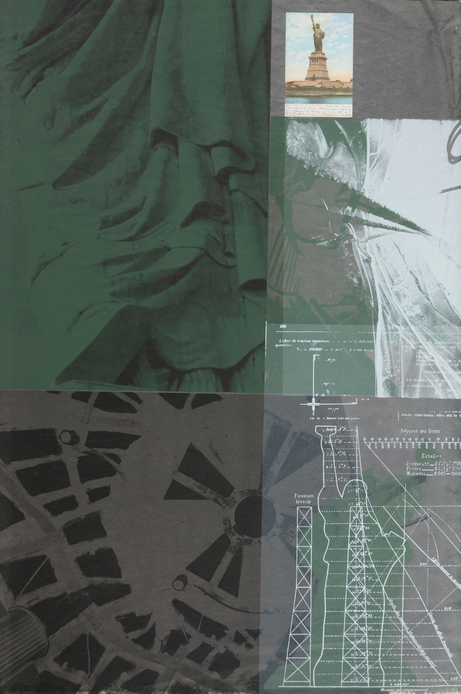 Robert Rauschenberg, Statue of Liberty, Screenprint with collage: Artist: Robert Rauschenberg, American (1925 - 2008) Title: Statue of Liberty Portfolio: New York, New York Year: 1983 Medium: Screenprint in colors with collage on Japon paper, signed and numbered in