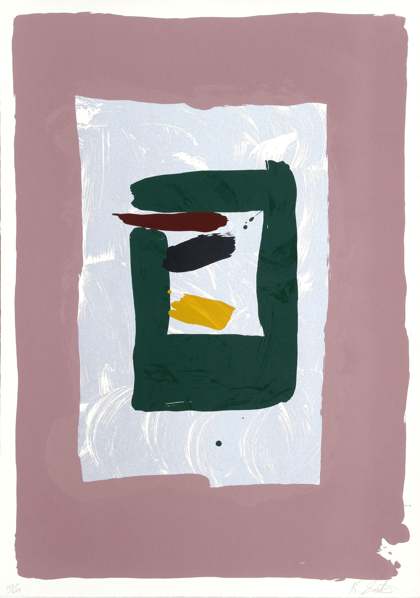 Kikuo Saito, Pink Square, Screenprint (1 of 2)