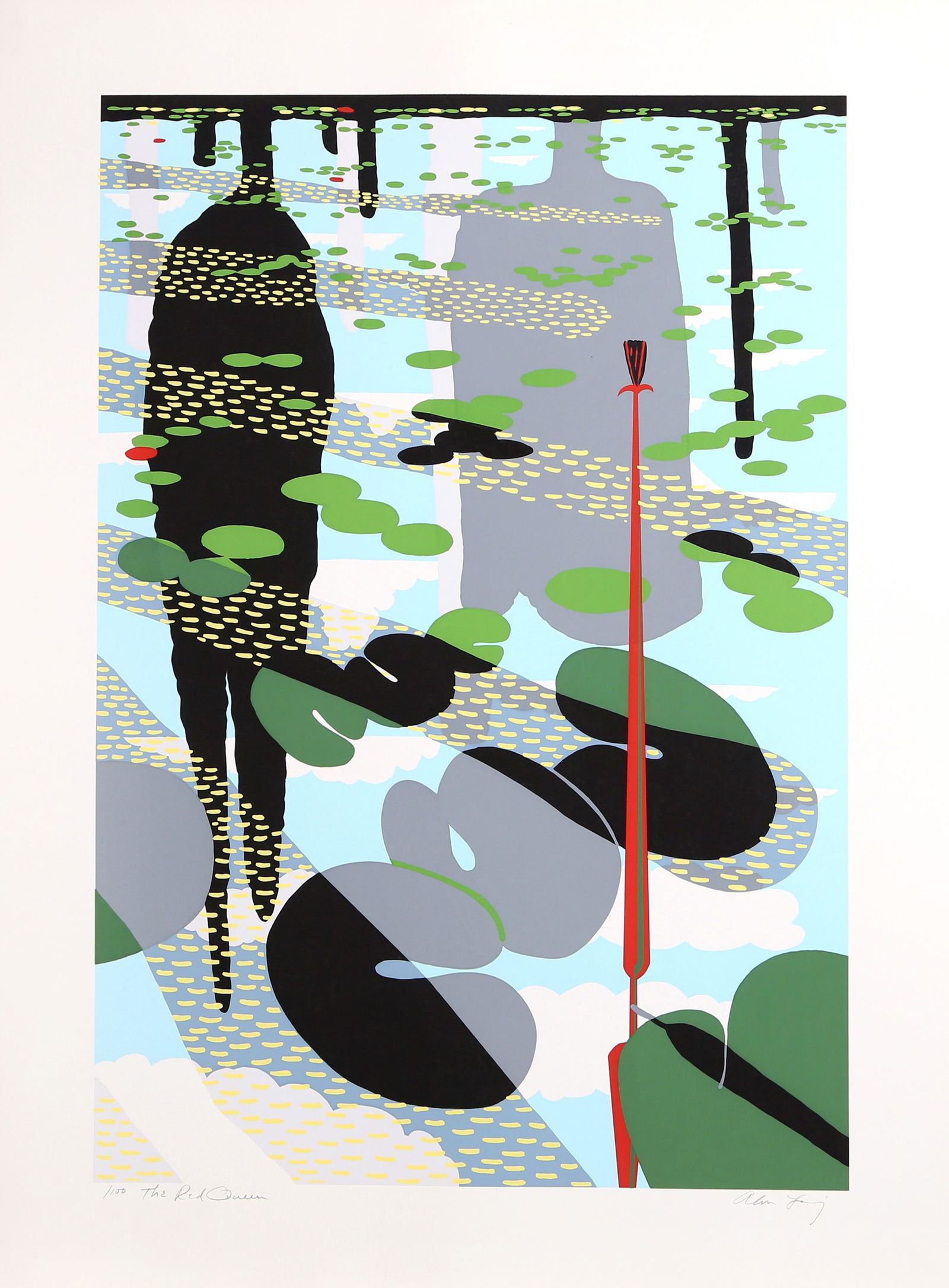 Alvin Loving, Red Queen, Screenprint: Artist: Alvin Loving, American (1935 - 2005) Title: Red Queen Year: 1978 Medium: Screenprint, signed and numbered in pencil Edition: 100 Image Size: 38.5 x 26.5 inches Size: 46 x 35 in. (116.84 x