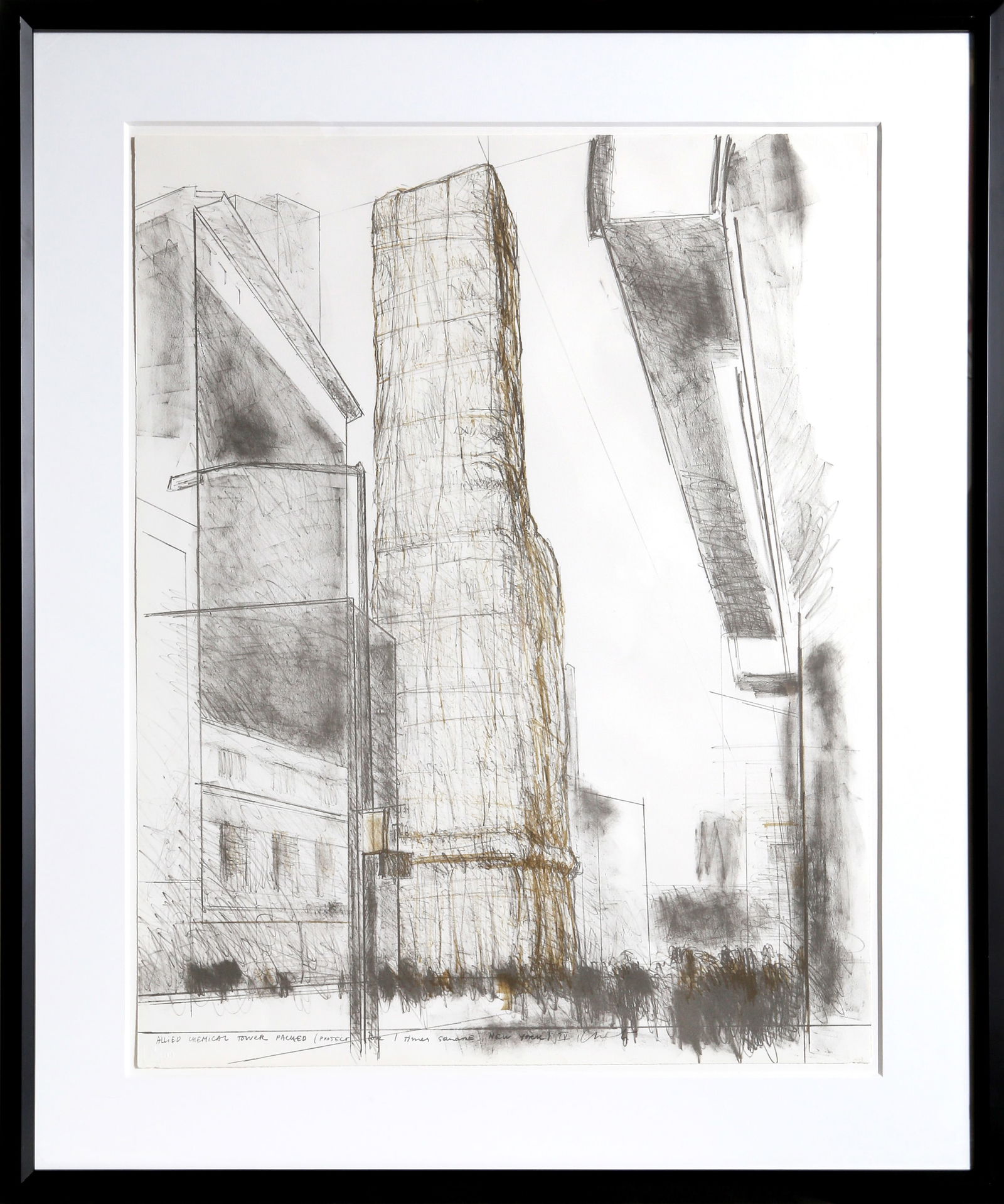 Christo and Jeanne-Claude, Allied Chemical Tower, Packed, Lithograph (1 of 2)