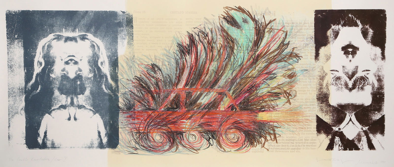 Komar and Melamid, The Double Revelation / Car I, Screenprint Monoprint (1 of 5)
