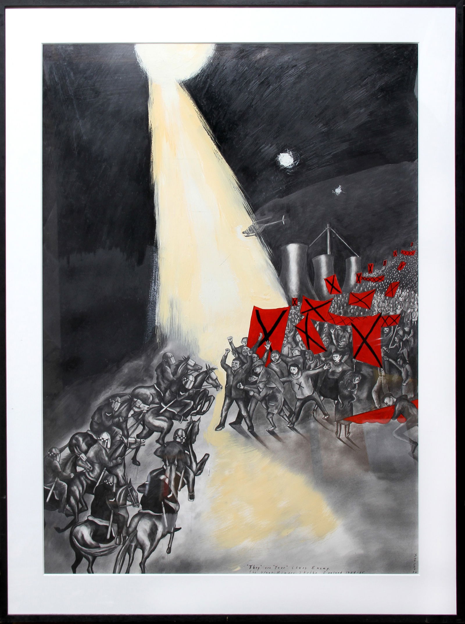 Sue Coe, They are Your Class Enemy - The Great Miner's Strike, Oil Painting (1 of 3)