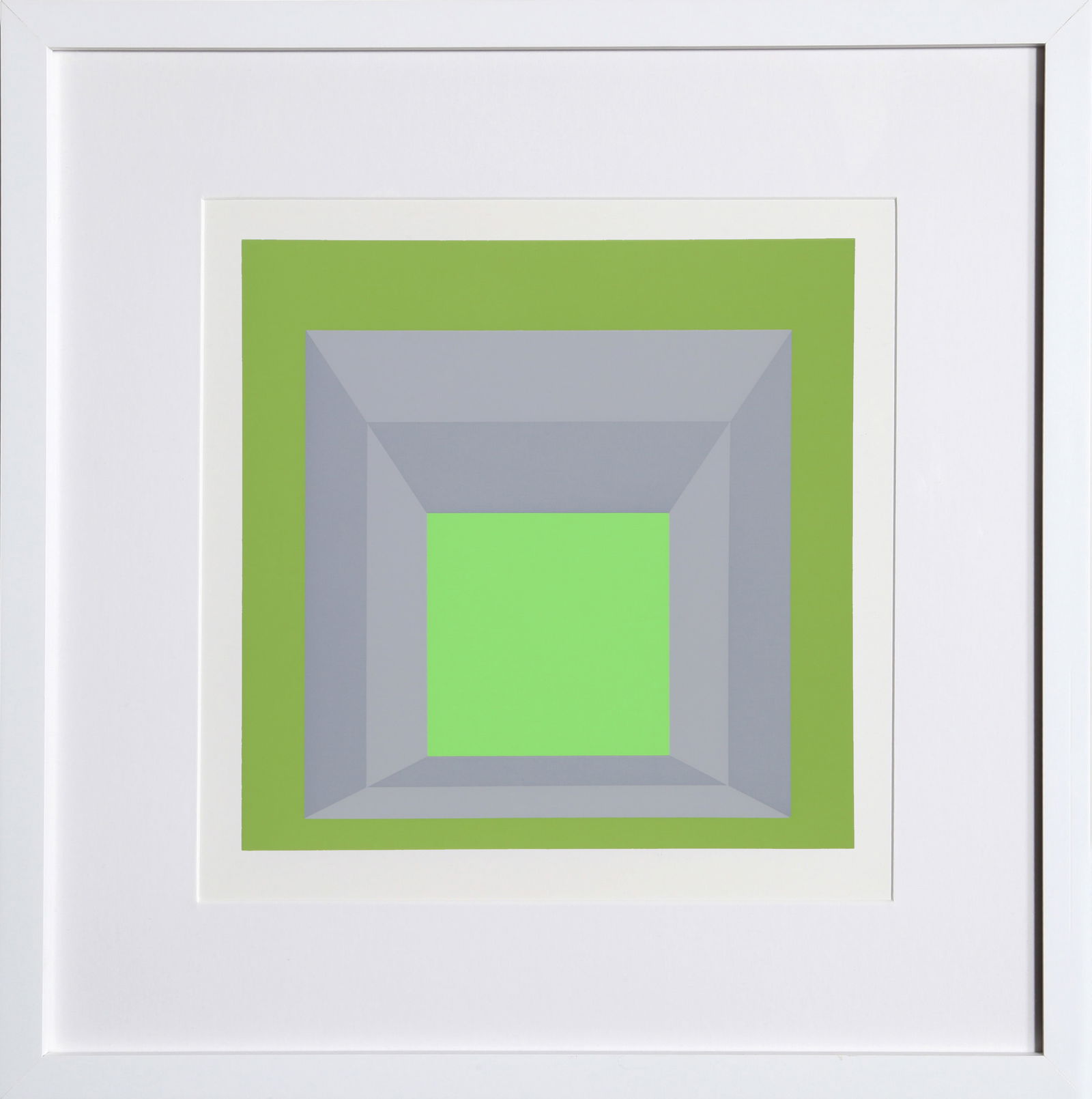 Josef Albers, Homage to the Square, Screenprint: Artist: Josef Albers, German (1888 - 1976) Title: Homage to the Square - P2, F17, I1 Portfolio: Formulation: Articulation Year: 1972 Medium: Screenprint on Mohawk Superfine Bristol paper Edition: 1000