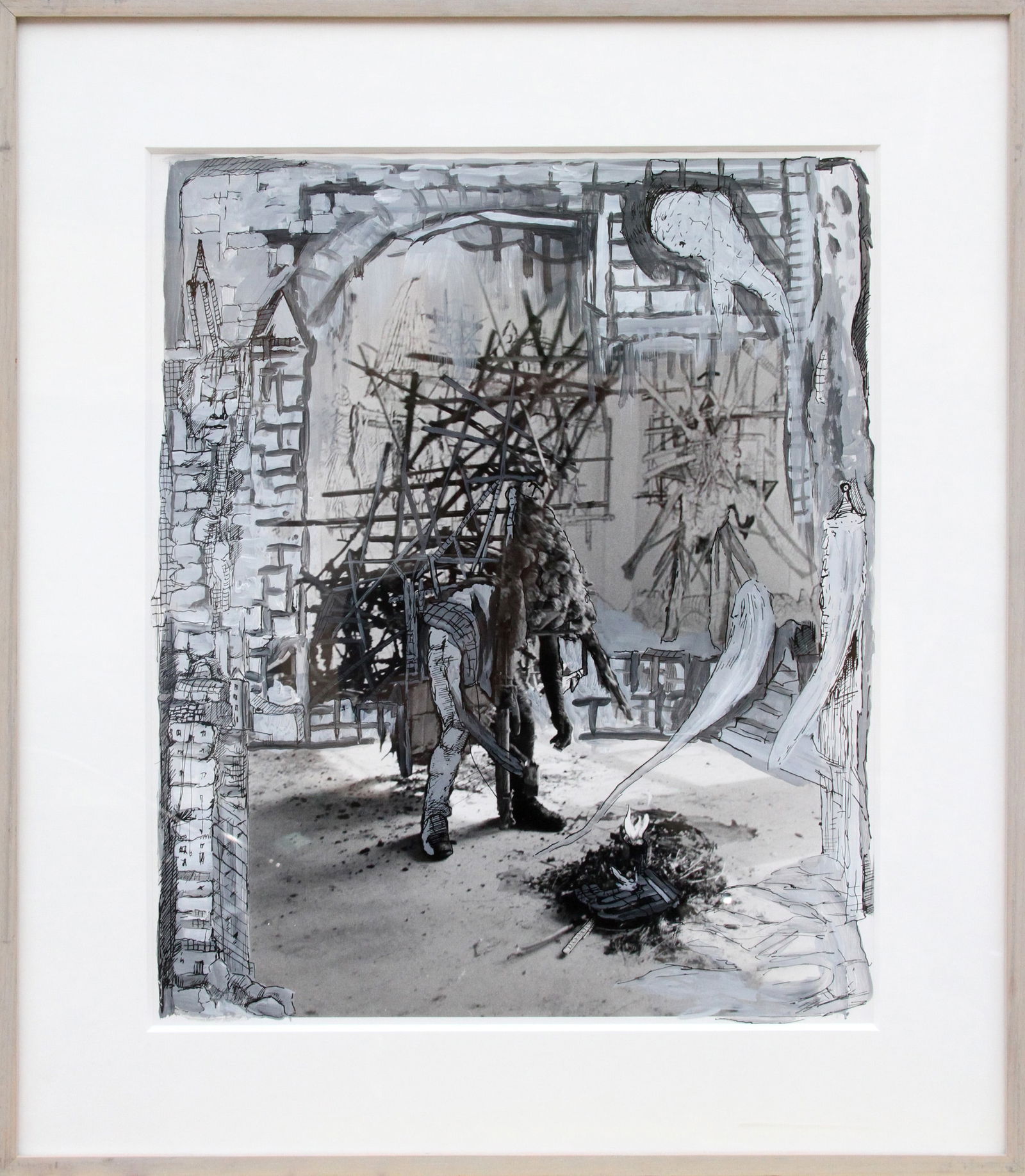 Kim Jones, Don't Cry For Me Argentina, Ink and Gouache Painting: Artist: Kim Jones, American (1944 - ) Title: Don't Cry For Me Argentina Year: 1988 Medium: Ink and Gouache, signed and dated verso Size: 20 x 15.5 in. (50.8 x 39.37 cm) Frame Size: 26.5 x 22.5 inches