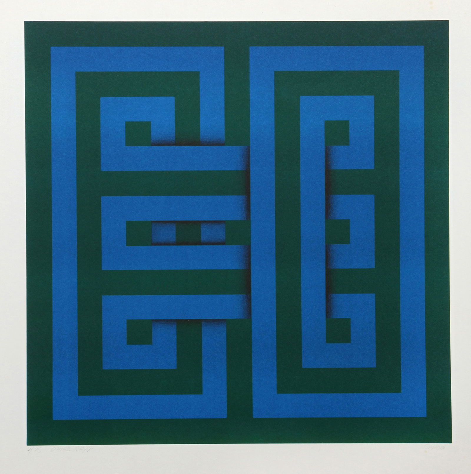 Omar Rayo, Saphan, Screenprint: Artist: Omar Rayo, Colombian (1928 - 2010) Title: Saphan Year: 1969 Medium: Screenprint, signed and numbered in pencil Edition: 75 Size: 21 in. x 23 in. (53.34 cm x 58.42 cm) All listed flat shipping