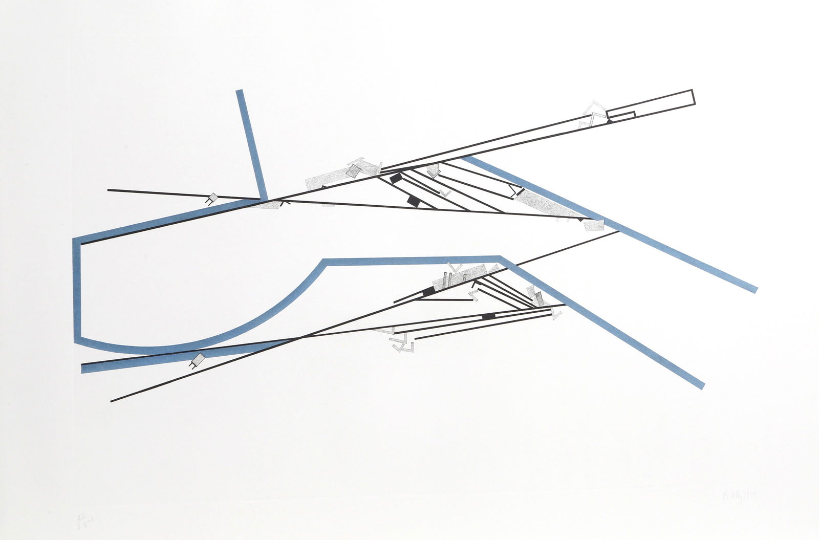 Barry Le Va, Foundations of Fragmented Perspectives, Etching with Aquatint (1 of 3)
