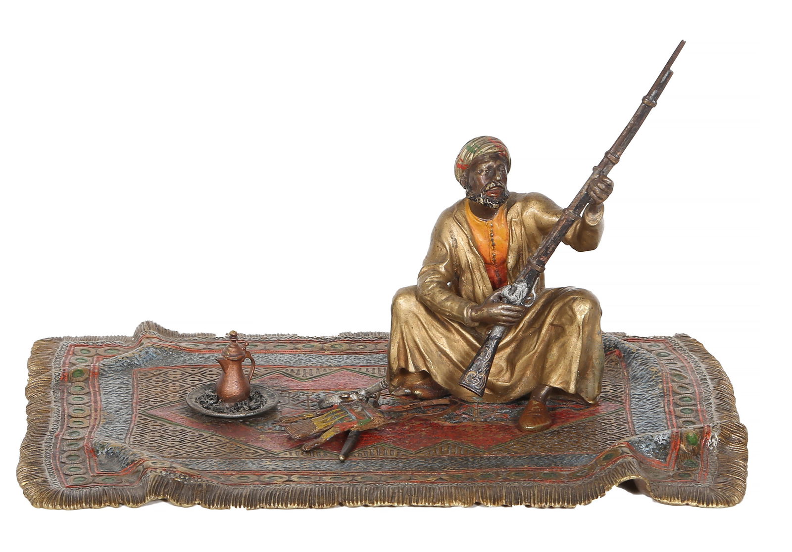 Franz Bergman, Man on Persian Rug, Bronze sculpture (1 of 8)