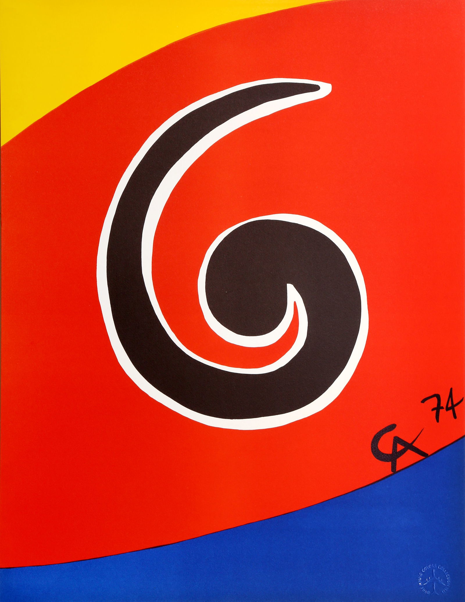 Alexander Calder, Sky Swirl, Lithograph: Artist: Alexander Calder, American (1898 - 1976) Title: Sky Swirl Portfolio: The Flying Colors Collection Year: 1974 Medium: Lithograph on Arches paper, signed in plate Size: 26 x 20 in. (66.04 x 50.8