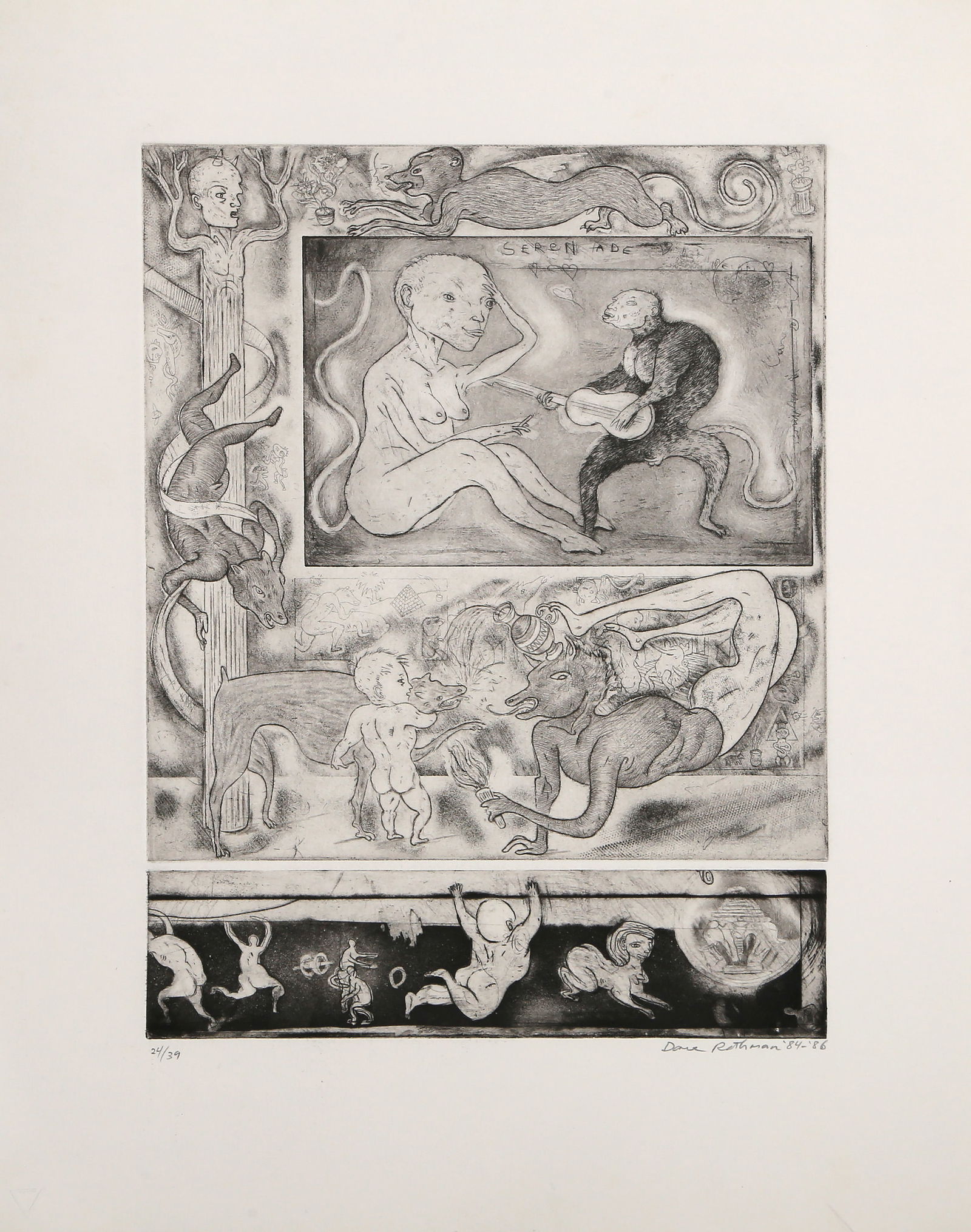 David Rathman, Serenade, Etching - 2