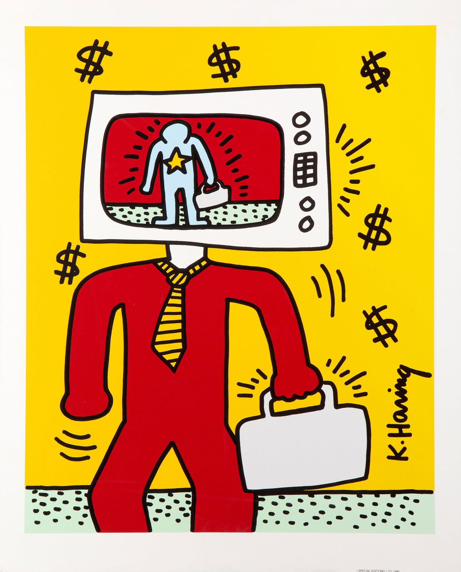 After Keith Haring, TV Man, Screenprint Poster (1 of 5)