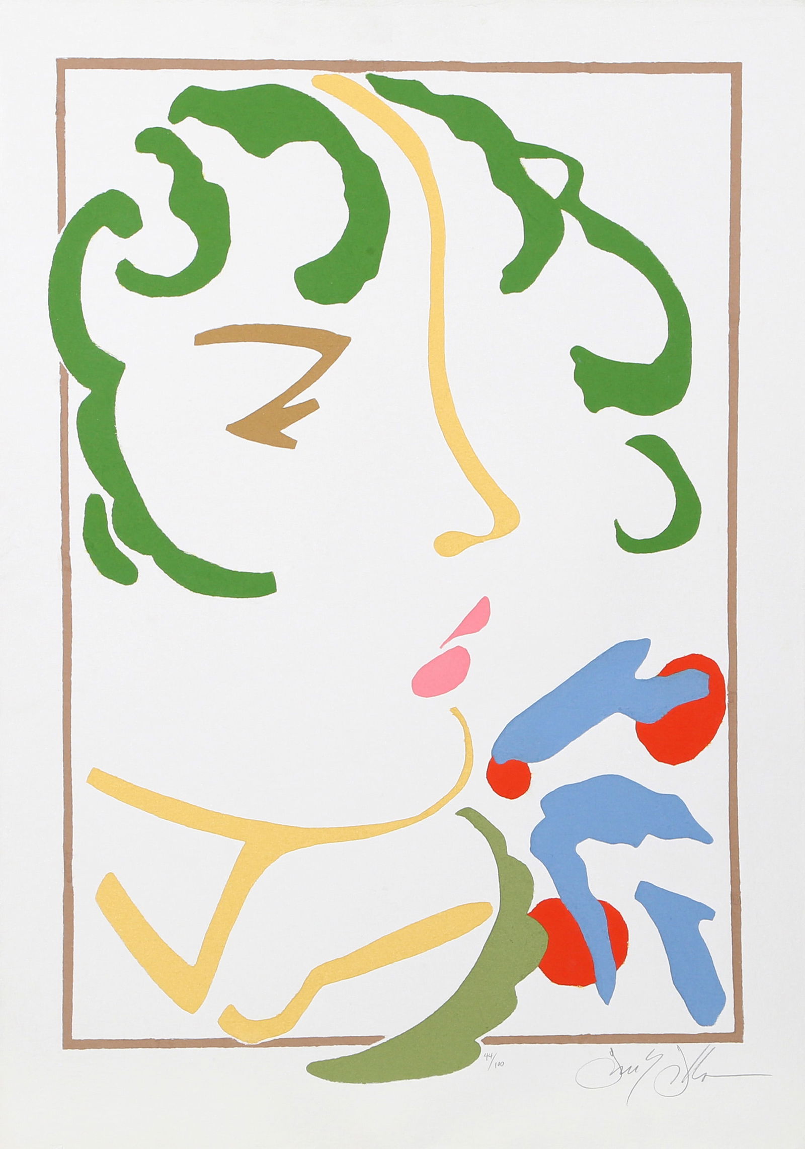 Frank Gallo, Girl with Green Hat, Screenprint: Artist: Frank Gallo, American (1933 - ) Title: Girl with Green Hat Year: circa 1980 Medium: Screenprint, signed and numbered in pencil Edition: 44/100 Size: 35 x 24.5 in. (88.9 x 62.23 cm)