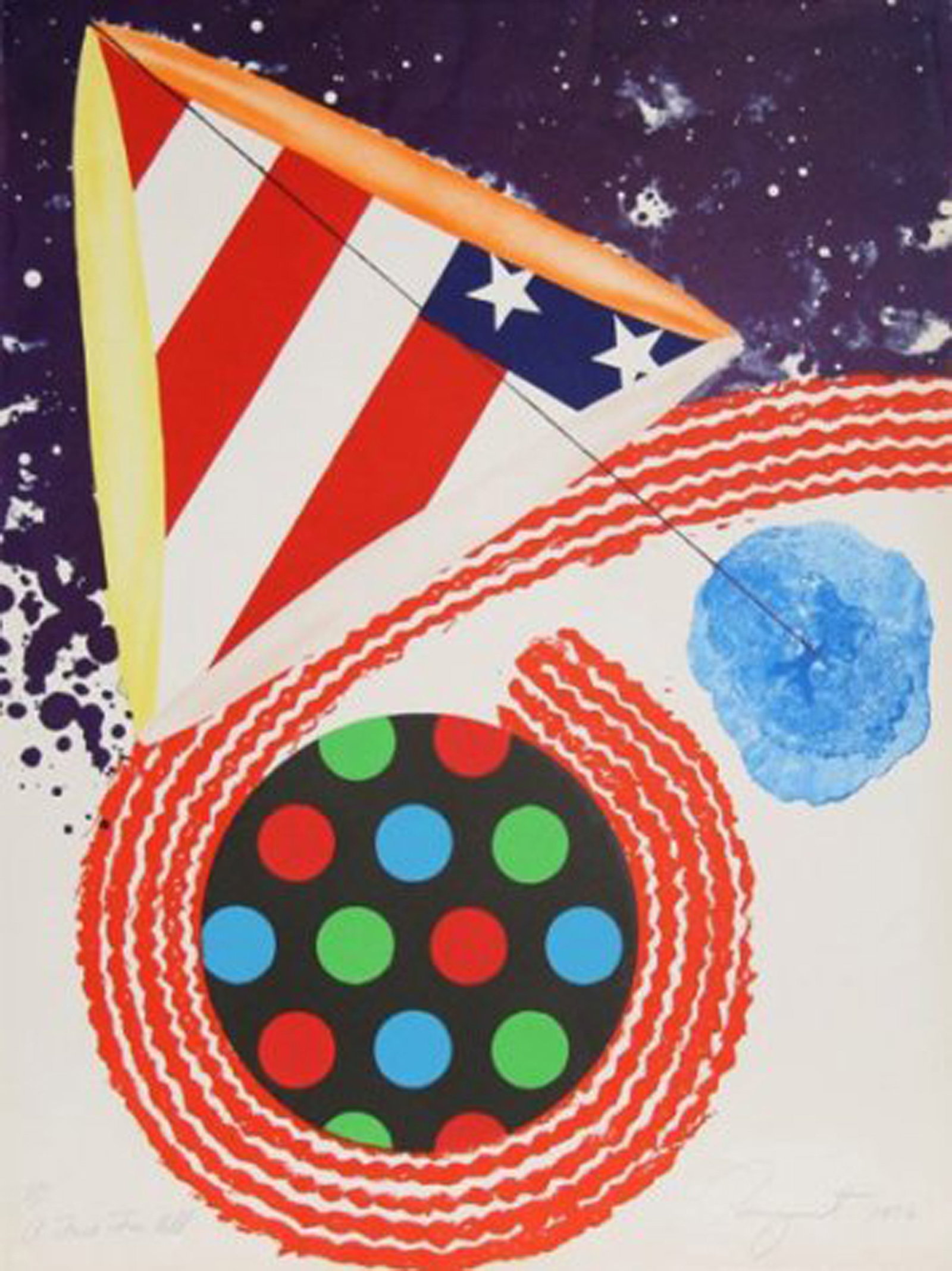 James Rosenquist, A Free for All, Color lithograph and Collage (1 of 1)
