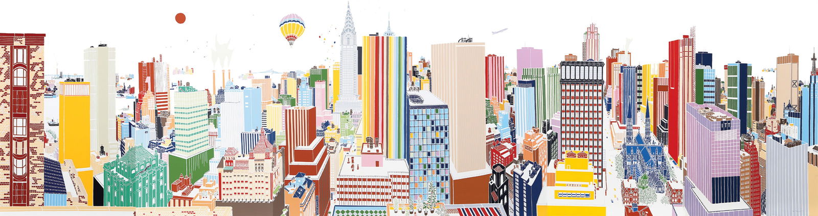 Mori Shizume, New York Skyline, Suite of Six Screenprints (1 of 13)