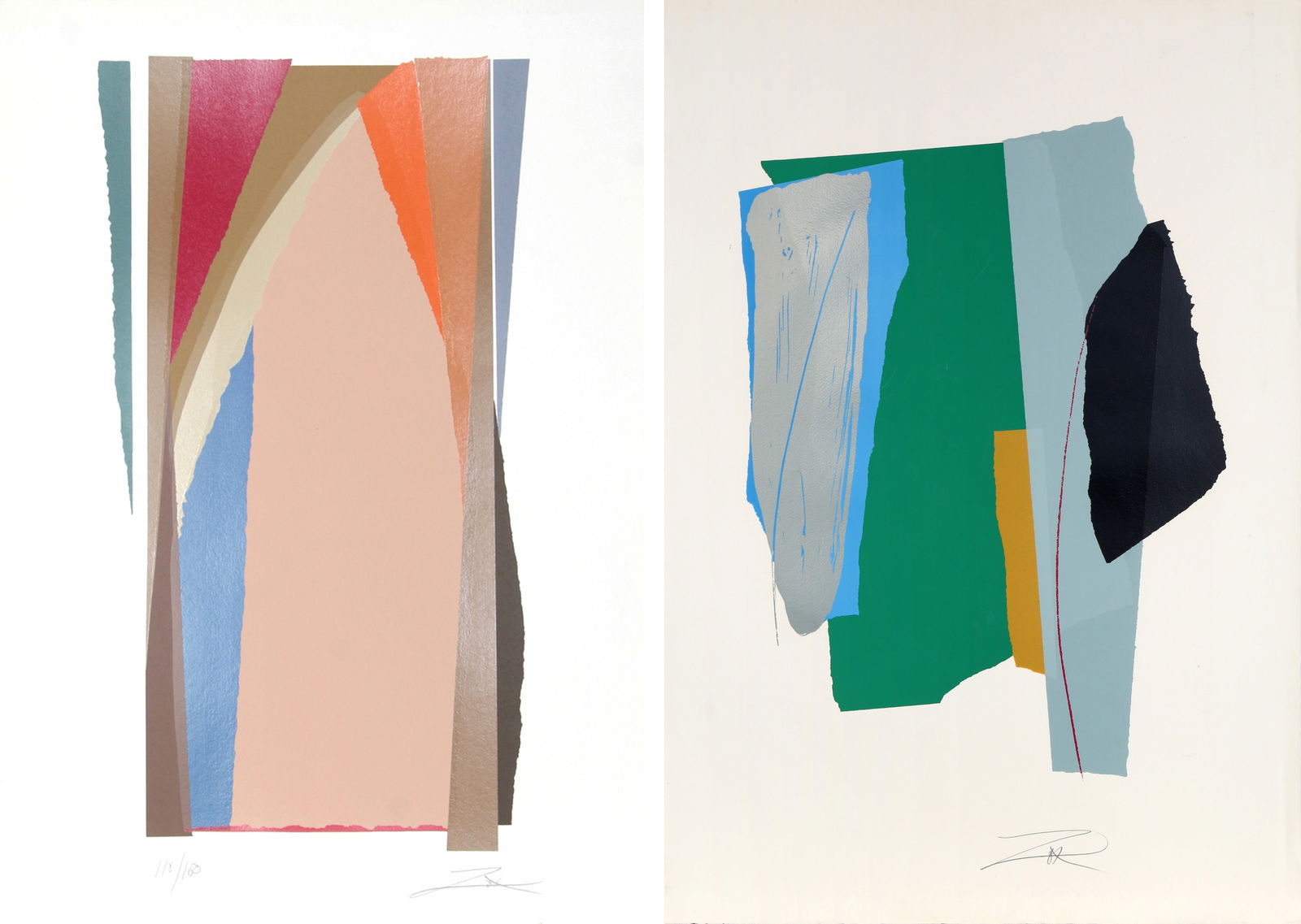 Larry Zox, Sounds Cut II | Bonac I, Two Screenprints (1 of 3)