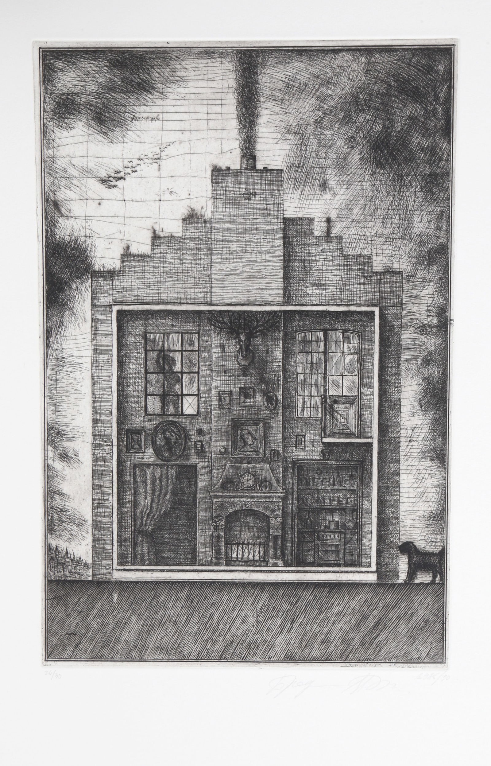 Alexander Brodsky and Ilya Utkin, House with Stag's Head, Etching (1 of 1)