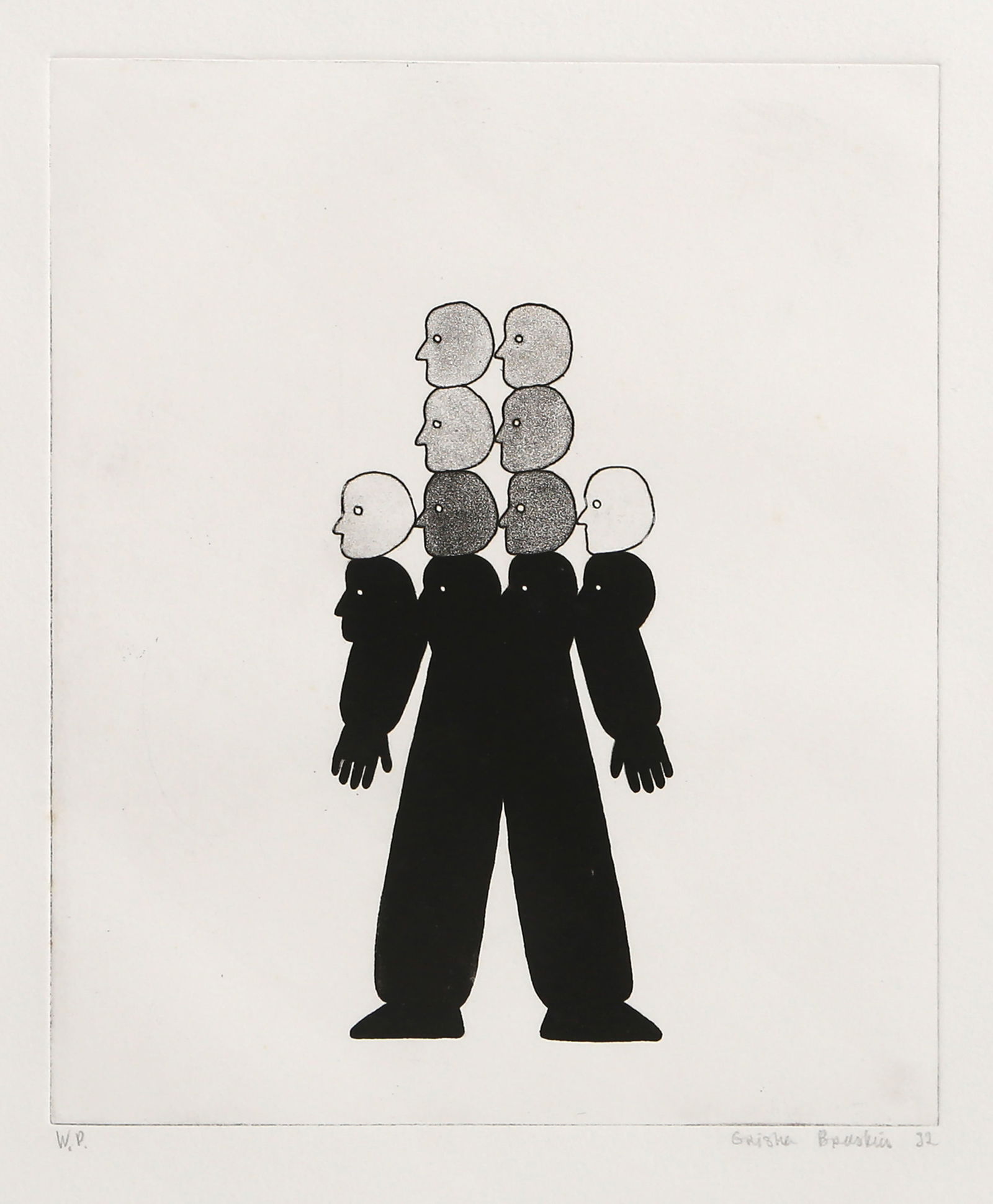 Grisha Bruskin, Litza II, Etching with Aquatint (1 of 5)