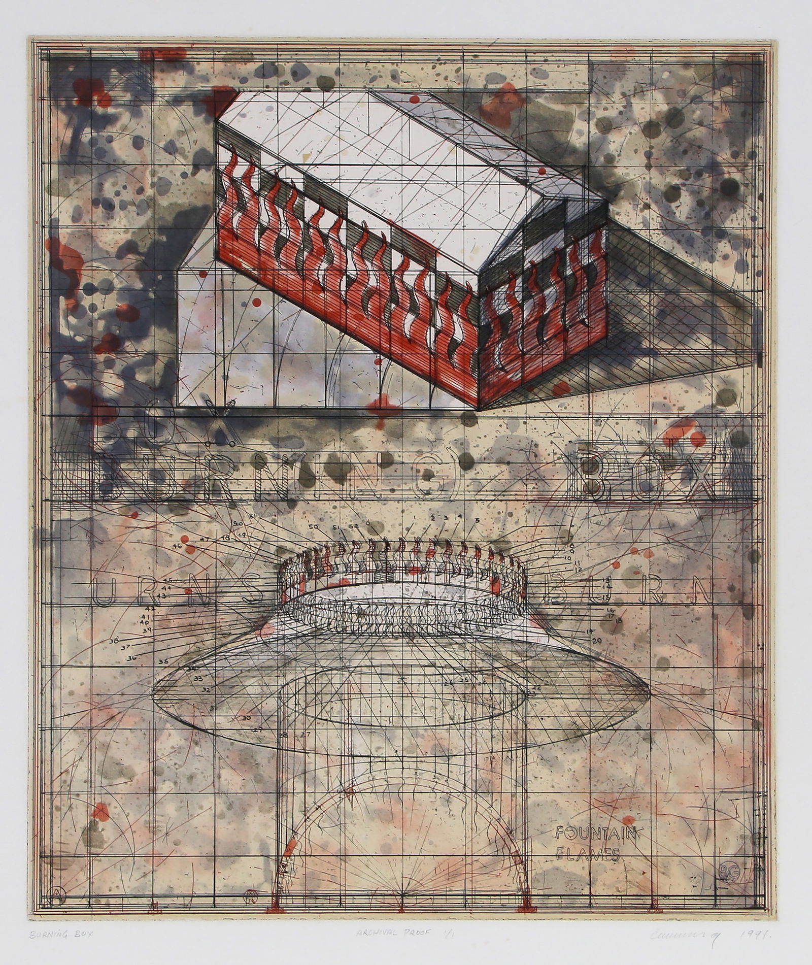 Robert Cumming, Burning Box, Etching with Aquatint (1 of 5)