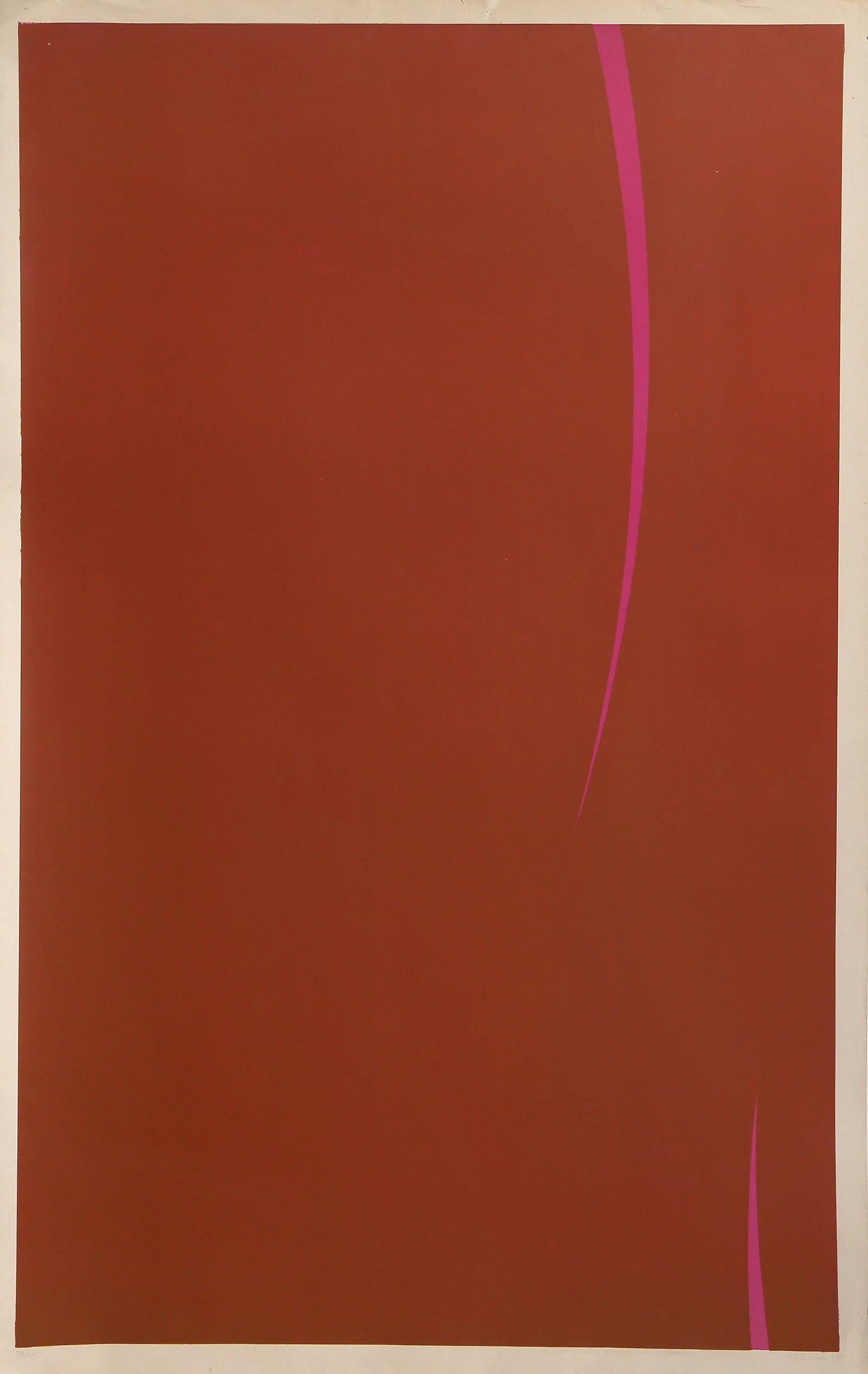 Alexander Liberman, Rust and Pink, Lithograph: Artist: Alexander Liberman, Ukrainian-American (1912 - 1999) Title: Untitled (Rust and Pink) Year: 1963 Medium: Lithograph on Rives, signed, numbered and dated in pencil Edition: 29/30 Image Size: 39.