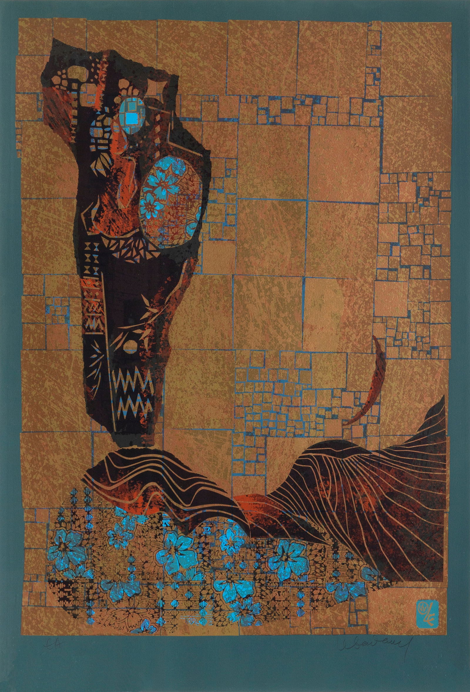 Lebadang (aka Hoi), Nude and Mirror, Screenprint: Artist: Lebadang (aka Hoi), Vietnamese (1922 - 2015) Title: Nude and Mirror Year: circa 1977 Medium: Screenprint, signed in pencil Edition: EA Size: 30 x 22 in. (76.2 x 55.88 cm)