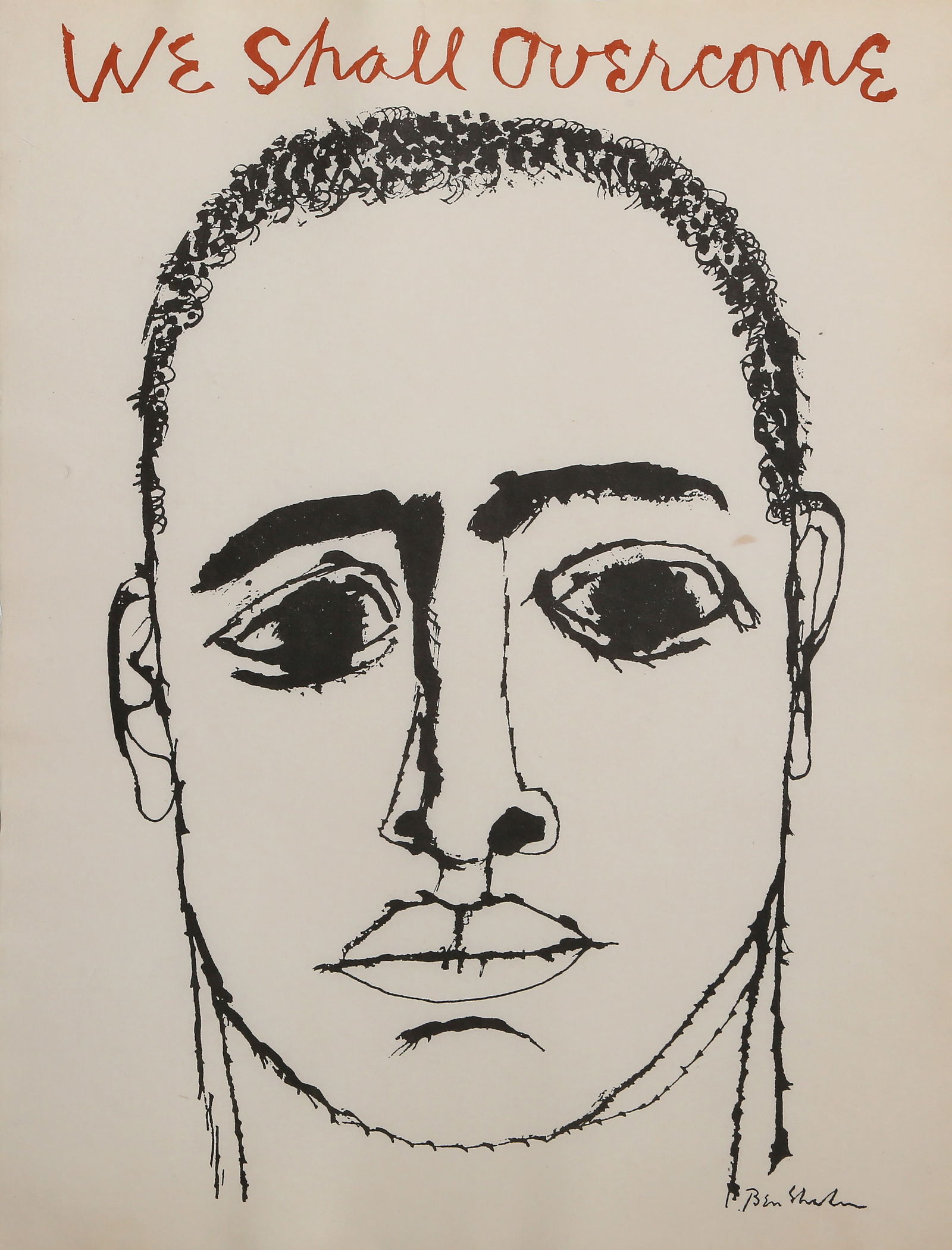 Ben Shahn, We Shall Overcome (Martin Luther King), Lithograph (1 of 4)