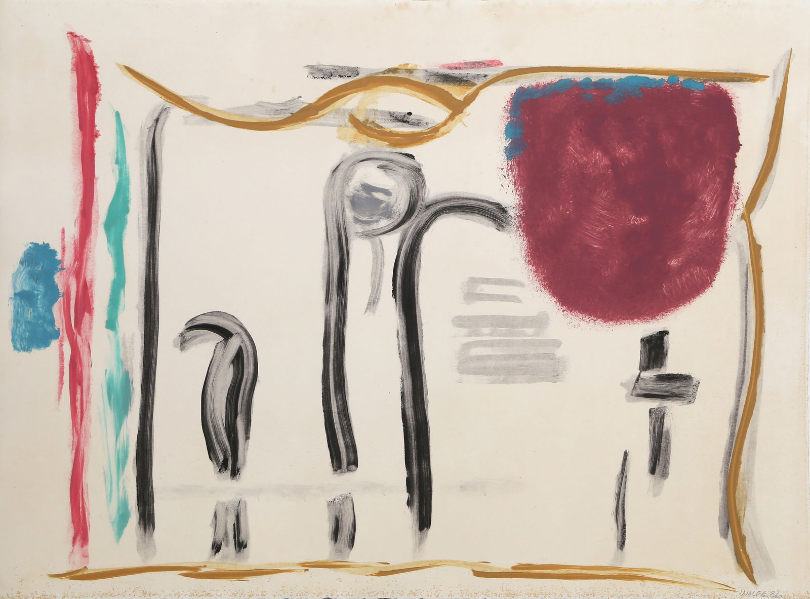 James Wolfe, Sculpture Study, Gouache Painting (1 of 4)