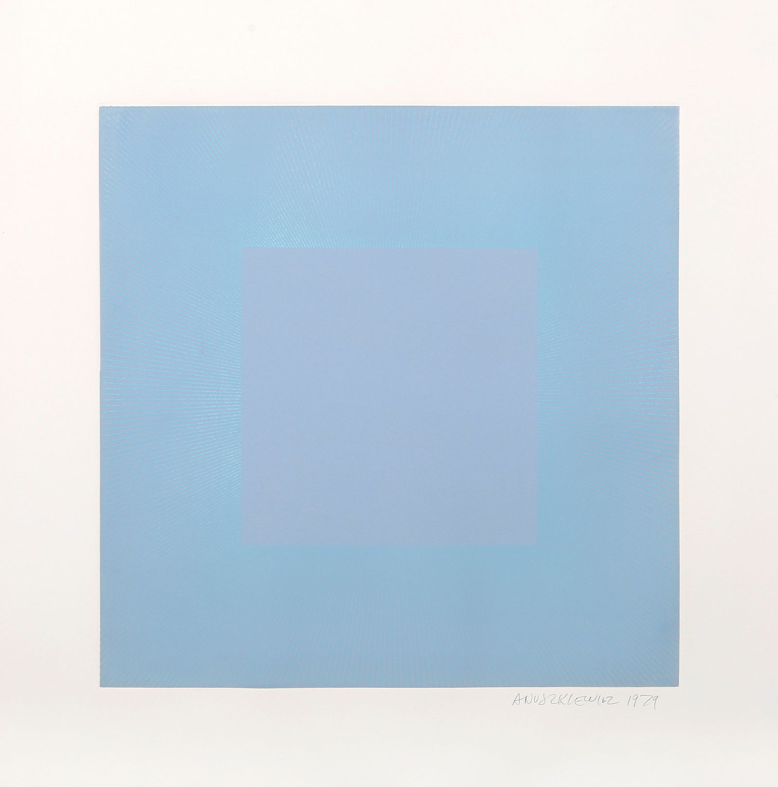 Richard Anuszkiewicz, Winter Suite (Light Blue with Blue), Etching (1 of 2)