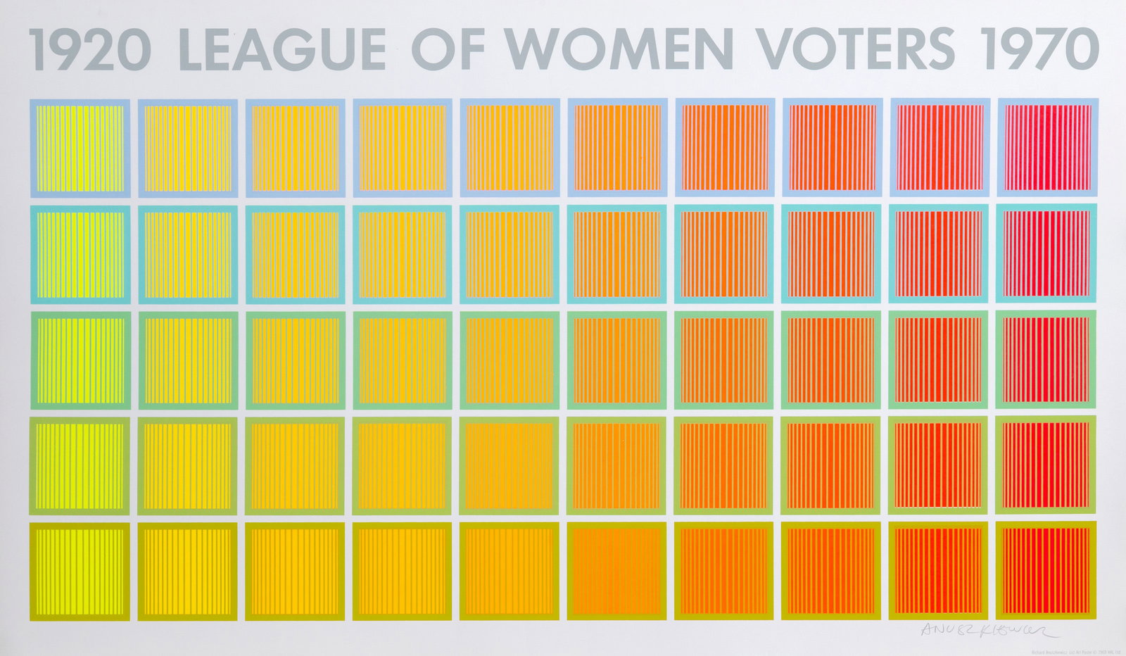 Richard Anuszkiewicz, 1920 League of Women Voters, Screenprint Poster (1 of 2)