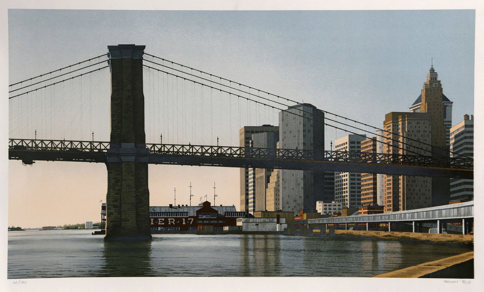 Frederick Brosen, Brooklyn Bridge, Screenprint (1 of 5)