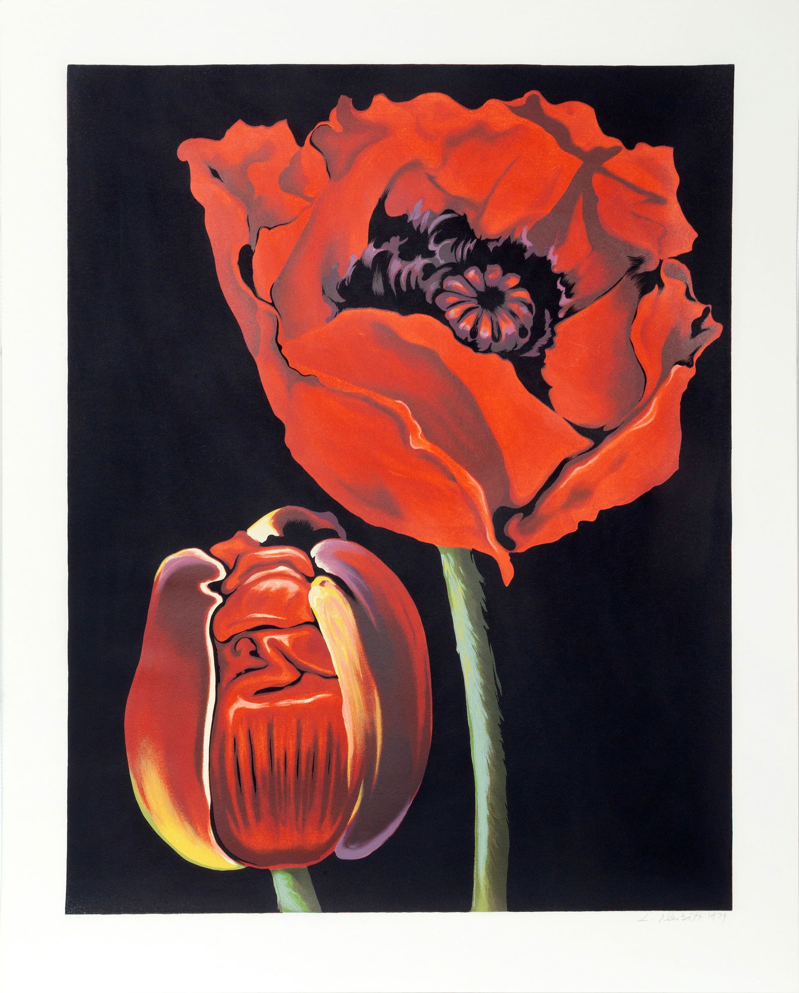 Lowell Blair Nesbitt, Red Poppies, Screenprint (1 of 4)