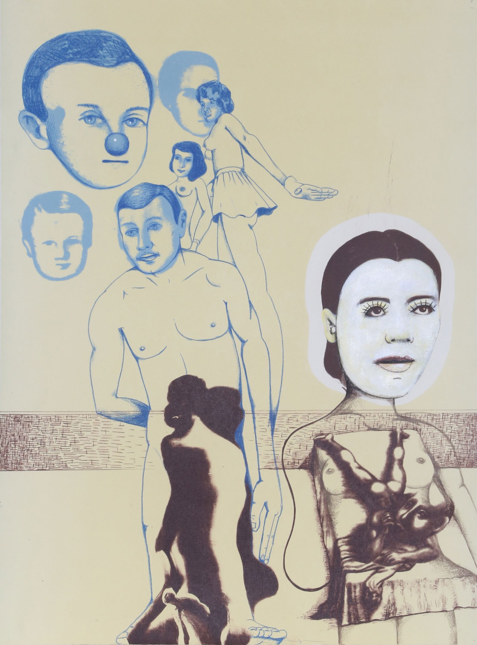 David Humphrey, Reverie / Clown Breeders, Lithograph: Artist: David Humphrey, American (1955 - ) Title: Reverie / Clown Breeders Year: 1996 Medium: Lithograph, signed in pencil Size: 30 x 22 in. (76.2 x 55.88 cm)