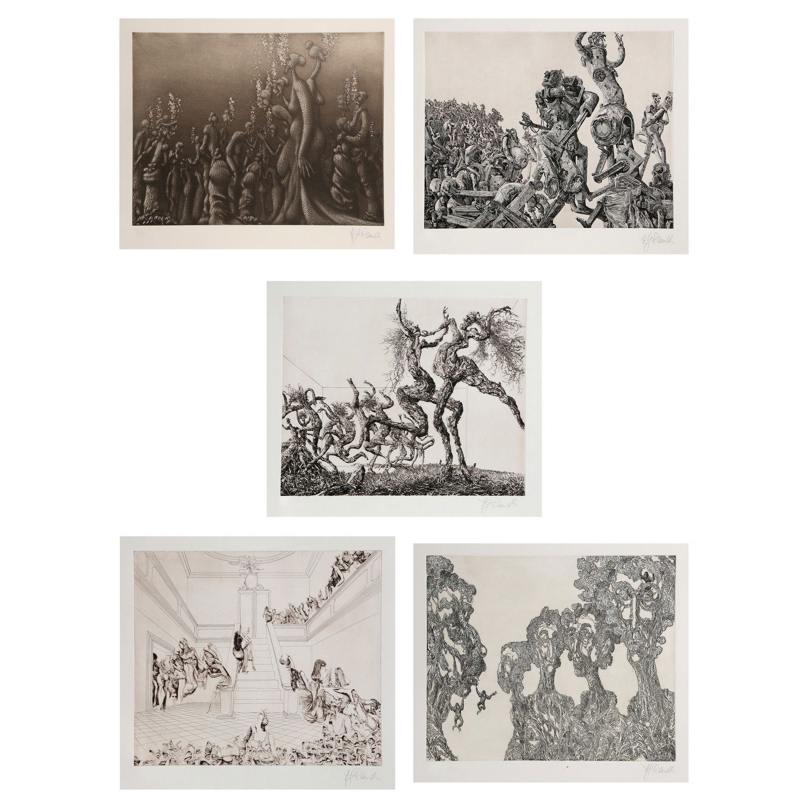 Hans-Georg Rauch, Five Etchings from the The Crazy Party Suite (1 of 20)