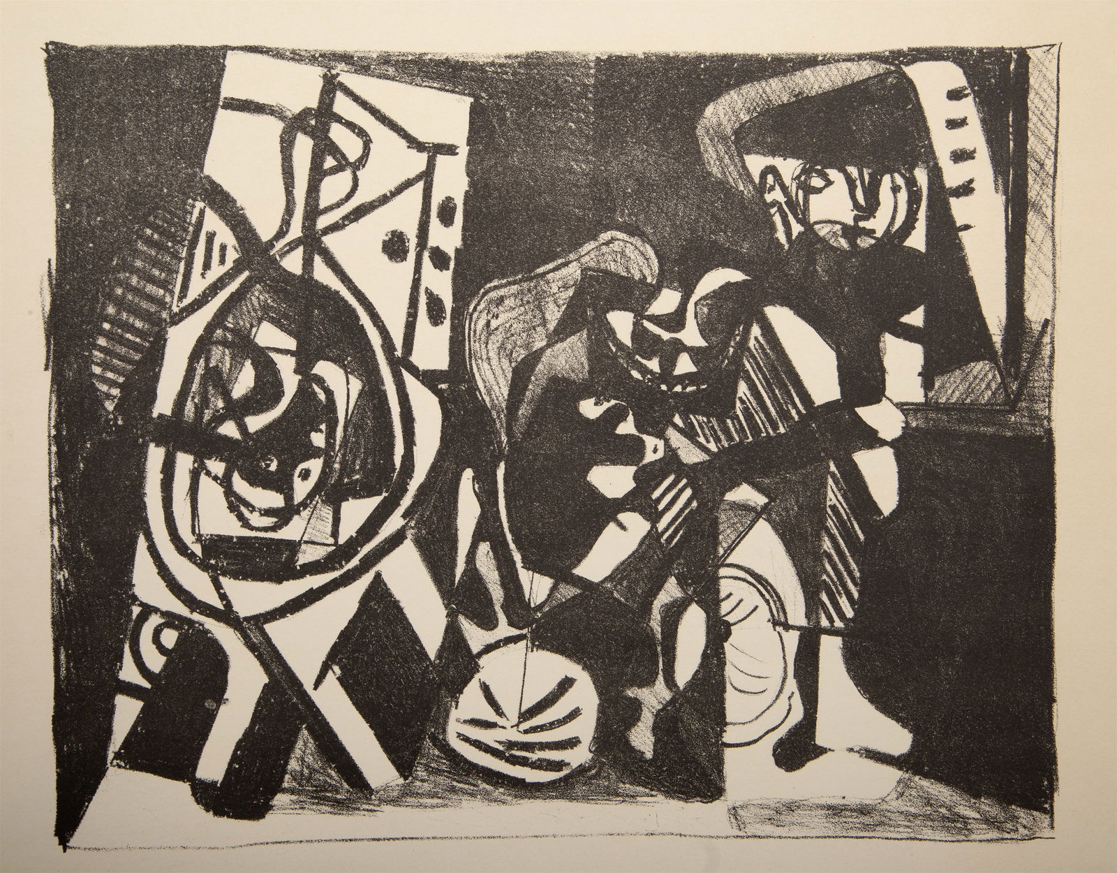 Pablo Picasso, Scene d'interieur, Lithograph: Artist: Pablo Picasso, Spanish (1881 - 1973) Title: Scene d'interieur (B 74) Year: Of Original: 1926 | Printed: circa 1950 Medium: Lithograph on BFK Rives Edition: 100 Image Size: 8.75 x 11 inches Siz