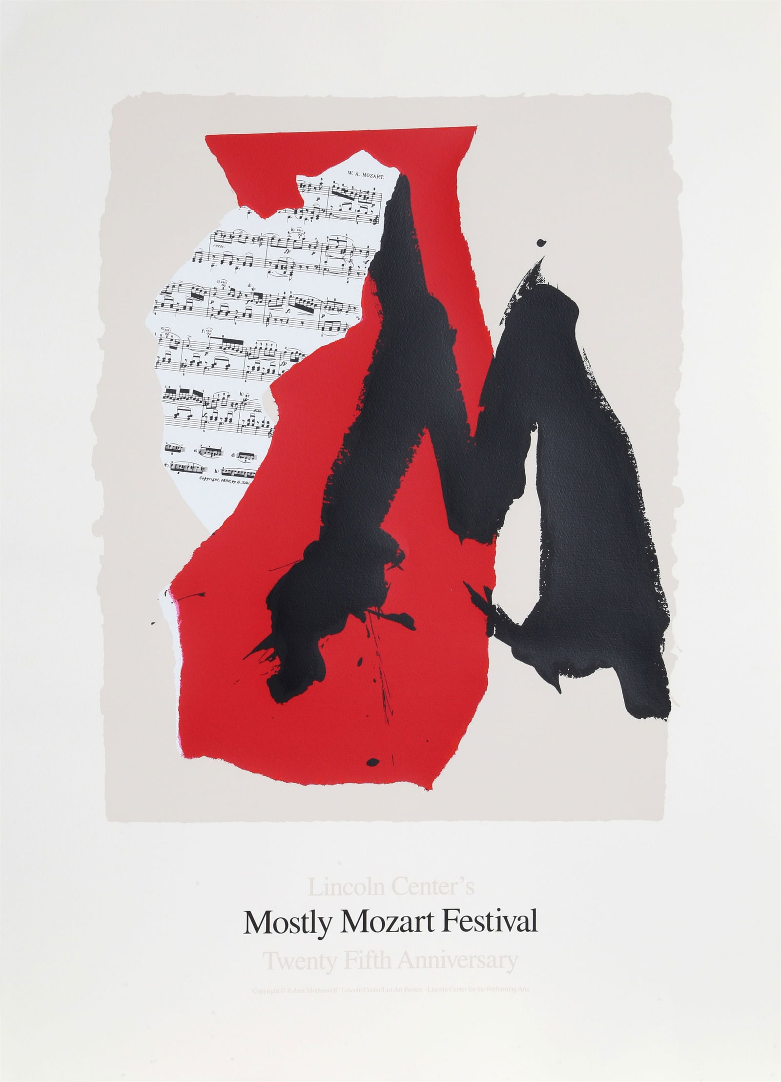 Robert Motherwell, Lincoln Center Mostly Mozart, 25th Anniversary, Lithograph/Screenprint (1 of 2)
