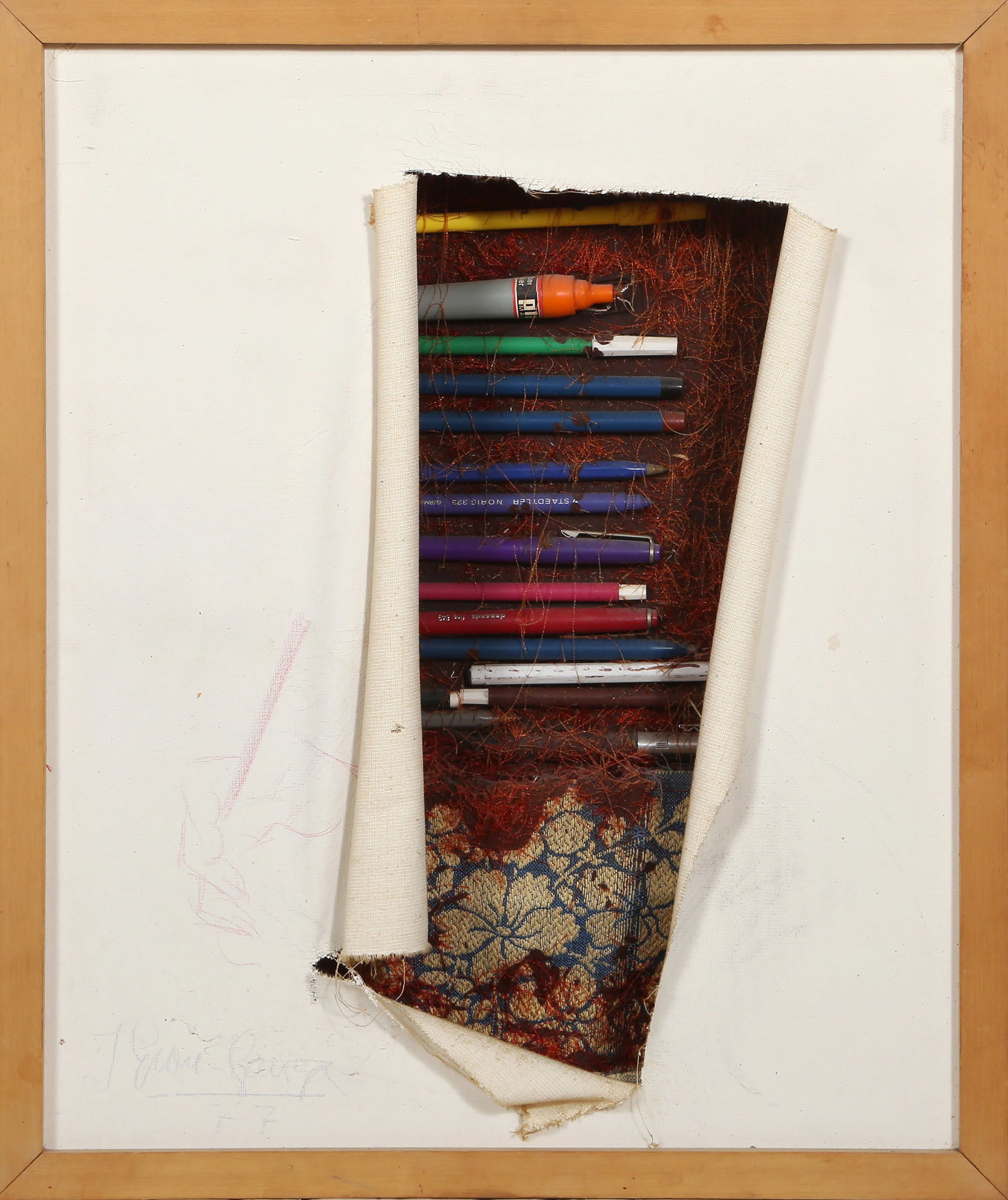 Josep Grau-Garriga, Mixed Media Collage: Artist: Josep Grau-Garriga, Spanish (1929 - 2011) Title: Untitled Year: 1977 Medium: Collage and mixed media, signed and dated in pencil Size: 19.25 x 16.25 x 3.5 in. (48.9 x 41.28 x 8.89 cm) Frame Si