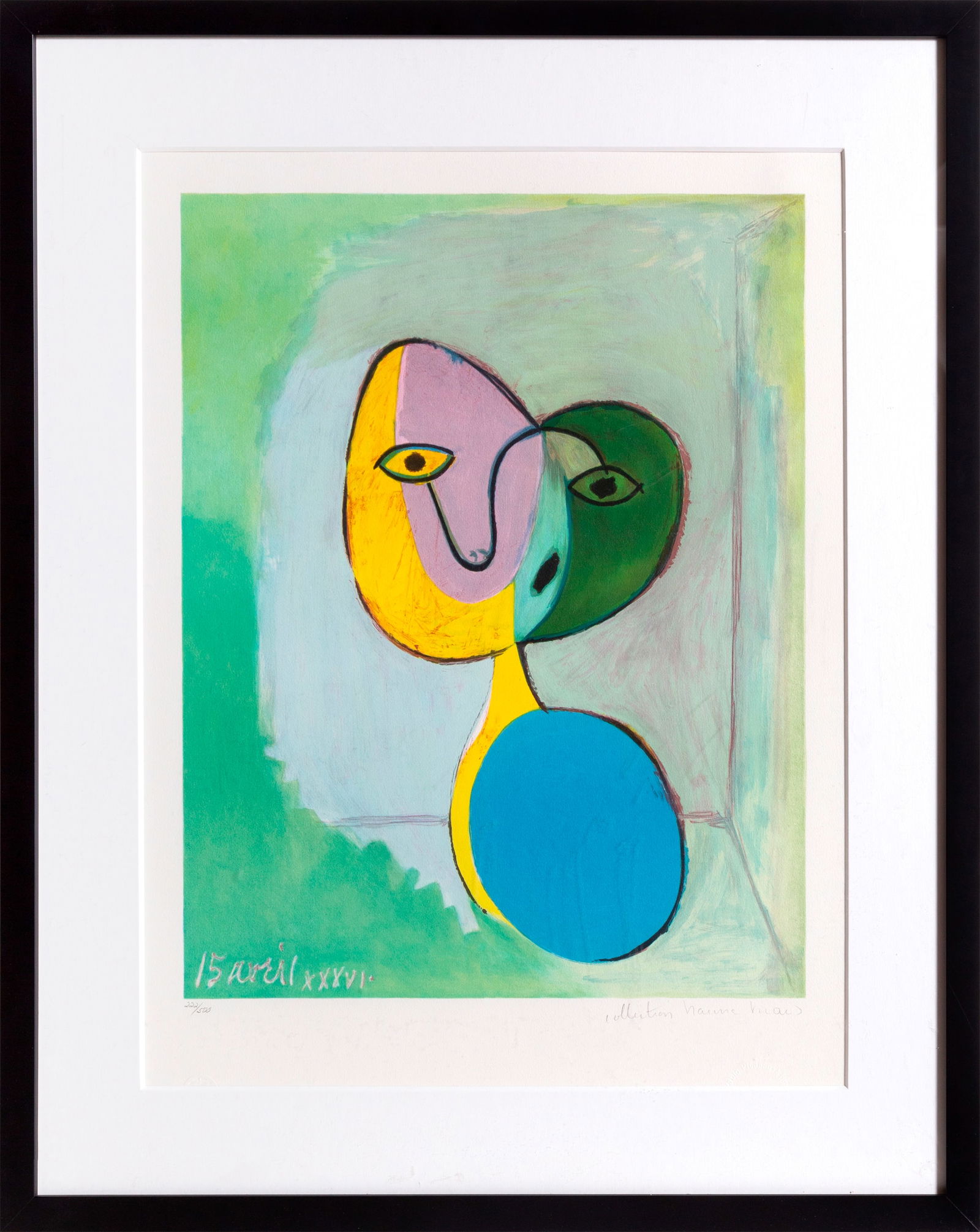 after Pablo Picasso, Figure (Portrait of Marie Therese Walter), Lithograph: Artist: Pablo Picasso, After, Spanish (1881 - 1973) Title: Figure (Portrait of Marie Therese Walter), 20-B Portfolio: Marina Picasso Estate Lithograph Collection Year: 1936 Medium: Lithograph on Arche