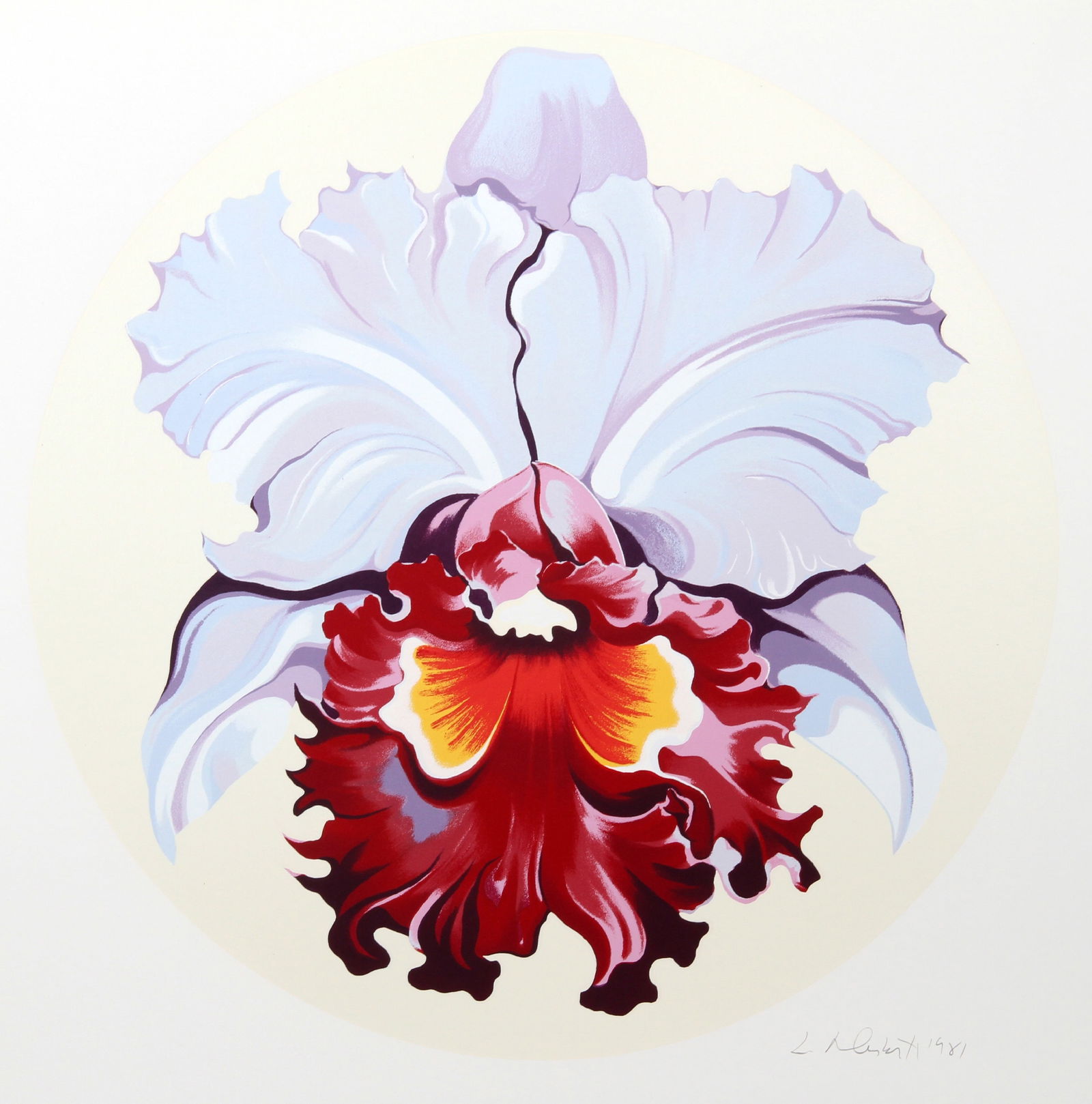 Lowell Blair Nesbitt, Yellow and Blue Cattleya Orchid, Screenprint (1 of 1)